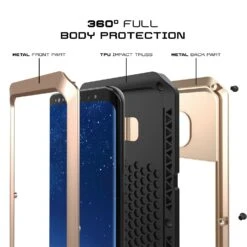Galaxy S8Case, PUNKcase Metallic Gold ShockproofSlim Metal Armor Case -Phone Vibe Shop inner2 metallic S8