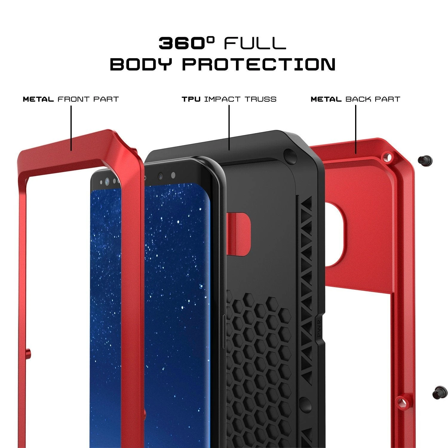 Galaxy Note 8Case, PUNKcase Metallic Red ShockproofSlim Metal Armor Case 5 Galaxy Note 8Case, PUNKcase Metallic Red ShockproofSlim Metal Armor Case - Image 3