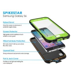 Galaxy S6 Waterproof Case, Punkcase SpikeStar Light Green Water/Shock/Dirt Proof | Lifetime Warranty -Phone Vibe Shop inner 33e29769 3d3d 463a 92b2 9d319f554b75