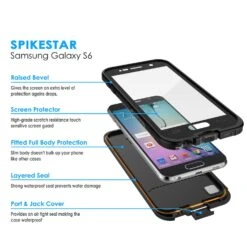 Galaxy S6 Waterproof Case, Punkcase SpikeStar Black Water/Shock/Dirt/Snow Proof | Lifetime Warranty -Phone Vibe Shop inner 4fb4efa2 67d4 431f b70a c4b8aafdb27e