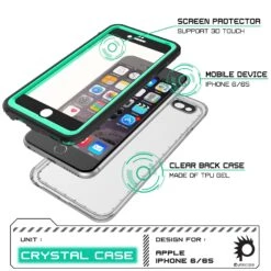 IPhone 6+/6S+ Plus Waterproof Case, PUNKcase CRYSTAL Teal W/ Attached Screen Protector | Warranty -Phone Vibe Shop inner crystal case iphone 6 6314a0b2 857f 4ba1 ba7e 9b8459361db3