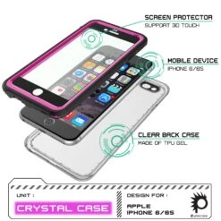 IPhone 6/6S Waterproof Case, PUNKcase CRYSTAL Pink W/ Attached Screen Protector| Warranty -Phone Vibe Shop inner crystal case iphone 6 8492831f 4f04 45cd 98ad ed5835cdddd1