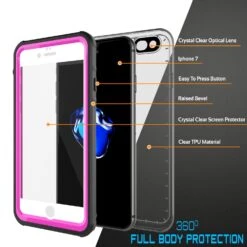 Apple IPhone 7 Waterproof Case, PUNKcase CRYSTAL Pink W/ Attached Screen Protector| Warranty -Phone Vibe Shop inner crystal iphone 7 48f35775 2128 4b64 959c 78cd85d28080