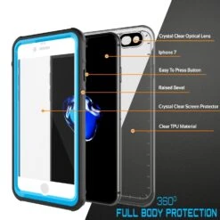 Apple IPhone 8 Waterproof Case, PUNKcase CRYSTAL Light BlueW/ Attached Screen Protector| Warranty -Phone Vibe Shop inner crystal iphone 7 c58594f7 1af7 4fda 99d6 a038989079c0