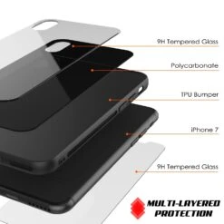 IPhone X Case, Punkcase GlassShield Ultra Thin Protective 9H Full Body Tempered Glass Cover W/ Drop Protection & Non Slip Grip For Apple IPhone 10 [Black] -Phone Vibe Shop inner glass case iphone X
