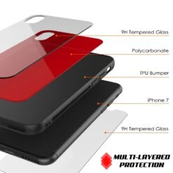IPhone X Case, Punkcase GlassShield Ultra Thin Protective 9H Full Body Tempered Glass Cover W/ Drop Protection & Non Slip Grip For Apple IPhone 10 [Red] -Phone Vibe Shop inner glass case iphone X 87cd4f49 f8bc 4547 a218 09eef67448fa