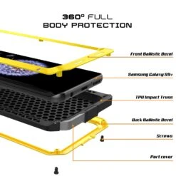 Galaxy S9 Plus Metal Case, Heavy Duty Military Grade Rugged Armor Cover [shock Proof] Hybrid Full Body Hard Aluminum & TPU Design [non Slip] W/ Prime Drop Protection For Samsung Galaxy S9 Plus [Neon] -Phone Vibe Shop inner metallic case Galaxy S9 445b52c5 5e07 4fd5 b43b 9a75dbc8a72c