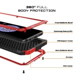 Galaxy S9 Plus Metal Case, Heavy Duty Military Grade Rugged Armor Cover [shock Proof] Hybrid Full Body Hard Aluminum & TPU Design [non Slip] W/ Prime Drop Protection For Samsung Galaxy S9 Plus [Red] -Phone Vibe Shop inner metallic case Galaxy S9 ab2bd8a6 d133 4091 b77d 1458638e1fe9