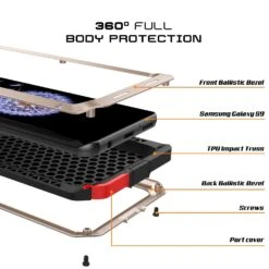 Galaxy S9 Metal Case, Heavy Duty Military Grade Rugged Armor Cover [shock Proof] Hybrid Full Body Hard Aluminum & TPU Design [non Slip] W/ Prime Drop Protection For Samsung Galaxy S9 [Gold] -Phone Vibe Shop inner metallic case Galaxy S9 eeccde77 94d3 4d6c 8fd3 33d531b8afd6