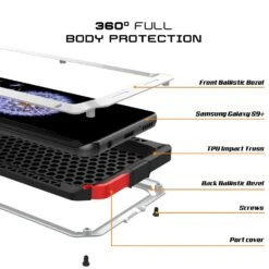 Galaxy S9 Plus Metal Case, Heavy Duty Military Grade Rugged Armor Cover [shock Proof] Hybrid Full Body Hard Aluminum & TPU Design [non Slip] W/ Prime Drop Protection For Samsung Galaxy S9 Plus [White] -Phone Vibe Shop inner metallic case Galaxy S9 f727bfee b202 4e09 9283 ff40af206e77