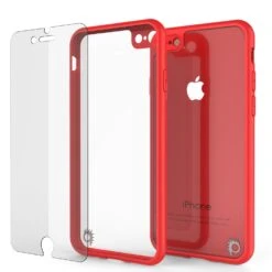 IPhone 7 Case [MASK Series] [RED] Full Body Hybrid Dual Layer TPU Cover W/ Protective Tempered Glass Screen Protector -Phone Vibe Shop inner themask iphone 7 03717ec2 9241 47a6 a83f 7af693a9aba4