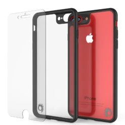 IPhone 7 PLUS Case, Punkcase [MASK Series] [BLACK] Full Body Hybrid Dual Layer TPU Cover W/ Protective Tempered Glass Screen Protector -Phone Vibe Shop inner themask phone 7