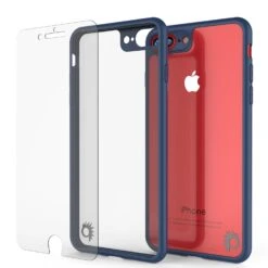 IPhone 8+ Plus Case [MASK Series] [NAVY] Full Body Hybrid Dual Layer TPU Cover W/ Protective Tempered Glass Screen Protector -Phone Vibe Shop inner themask phone 7 218cb489 ce46 46b7 a71a ba5749bc92ad