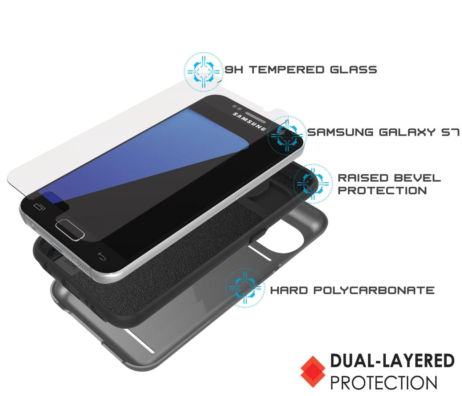 Galaxy S7 Case PunkCase CLUTCH Grey Series Slim Armor Soft Cover Case W/ Tempered Glass 4 Galaxy S7 Case PunkCase CLUTCH Grey Series Slim Armor Soft Cover Case W/ Tempered Glass - Image 2