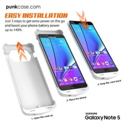 Galaxy Note 5 Battery Case, Punkcase 5000mAH Charger Case W/ Screen Protector | IntelSwitch [White] -Phone Vibe Shop installation batterycase note 5 784dfddc 020a 4ce8 bf14 8c1725d63036