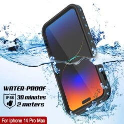 IPhone 14 Pro Max Waterproof IP68 Case, Punkcase [Light Blue] [StudStar Series] [Slim Fit] [Dirtproof] -Phone Vibe Shop iphone 14 pro max waterproof case punkcase studstar series ultra slim fit ip68 certified 6 6 ft shockproof dirtproof snowproof dustproof military grade armor cover scratch resistant 5