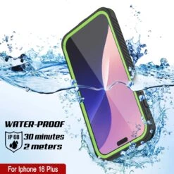 IPhone 16 Plus Waterproof Case, Punkcase [Extreme Mag Series] Armor Cover W/ Built In Screen Protector [Green] -Phone Vibe Shop iphone 16 plus waterproof case punkcase extreme mag series slim fit ip68 certified shockproof snowproof dirtproof military grade rugged innovative design armor cover 3 e7898565 c493 4
