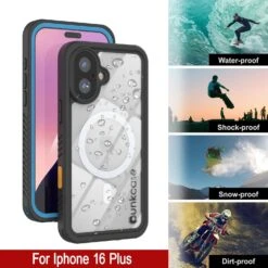 IPhone 16 Plus Waterproof Case, Punkcase [Extreme Mag Series] Armor Cover W/ Built In Screen Protector [Blue] -Phone Vibe Shop iphone 16 plus waterproof case punkcase extreme mag series slim fit ip68 certified shockproof snowproof dirtproof military grade rugged innovative design armor cover 8 7c3113dc 6b4a 4