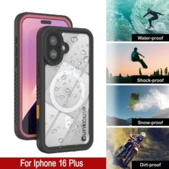 IPhone 16 Plus Waterproof Case, Punkcase [Extreme Mag Series] Armor Cover W/ Built In Screen Protector [Pink] -Phone Vibe Shop iphone 16 plus waterproof case punkcase extreme mag series slim fit ip68 certified shockproof snowproof dirtproof military grade rugged innovative design armor cover 8 afe5623f 1cc1 4