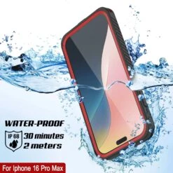 IPhone 16 Pro Max Waterproof Case, Punkcase [Extreme Mag Series] Armor Cover W/ Built In Screen Protector [Red] -Phone Vibe Shop iphone 16 pro max waterproof case punkcase extreme mag series slim fit ip68 certified shockproof snowproof dirtproof military grade rugged innovative design armor cover 3 5bb81ccb 0be