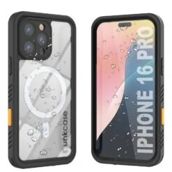 IPhone 16 Pro Waterproof Case, Punkcase [Extreme Mag Series] Armor Cover W/ Built In Screen Protector [Black]