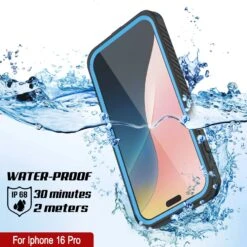 IPhone 16 Pro Waterproof Case, Punkcase [Extreme Mag Series] Armor Cover W/ Built In Screen Protector [Blue] -Phone Vibe Shop iphone 16 pro waterproof case punkcase extreme mag series slim fit ip68 certified shockproof snowproof dirtproof military grade rugged innovative design armor cover 3 7beef031 1066 47