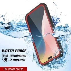 IPhone 16 Pro Waterproof Case, Punkcase [Extreme Mag Series] Armor Cover W/ Built In Screen Protector [Red] -Phone Vibe Shop iphone 16 pro waterproof case punkcase extreme mag series slim fit ip68 certified shockproof snowproof dirtproof military grade rugged innovative design armor cover 3 f11bdf81 deef 4f