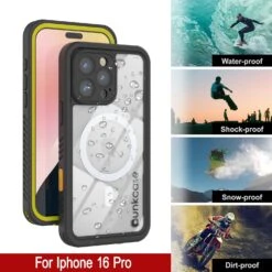 IPhone 16 Pro Waterproof Case, Punkcase [Extreme Mag Series] Armor Cover W/ Built In Screen Protector [Yellow] -Phone Vibe Shop iphone 16 pro waterproof case punkcase extreme mag series slim fit ip68 certified shockproof snowproof dirtproof military grade rugged innovative design armor cover 8 7c66308a f3ca 48