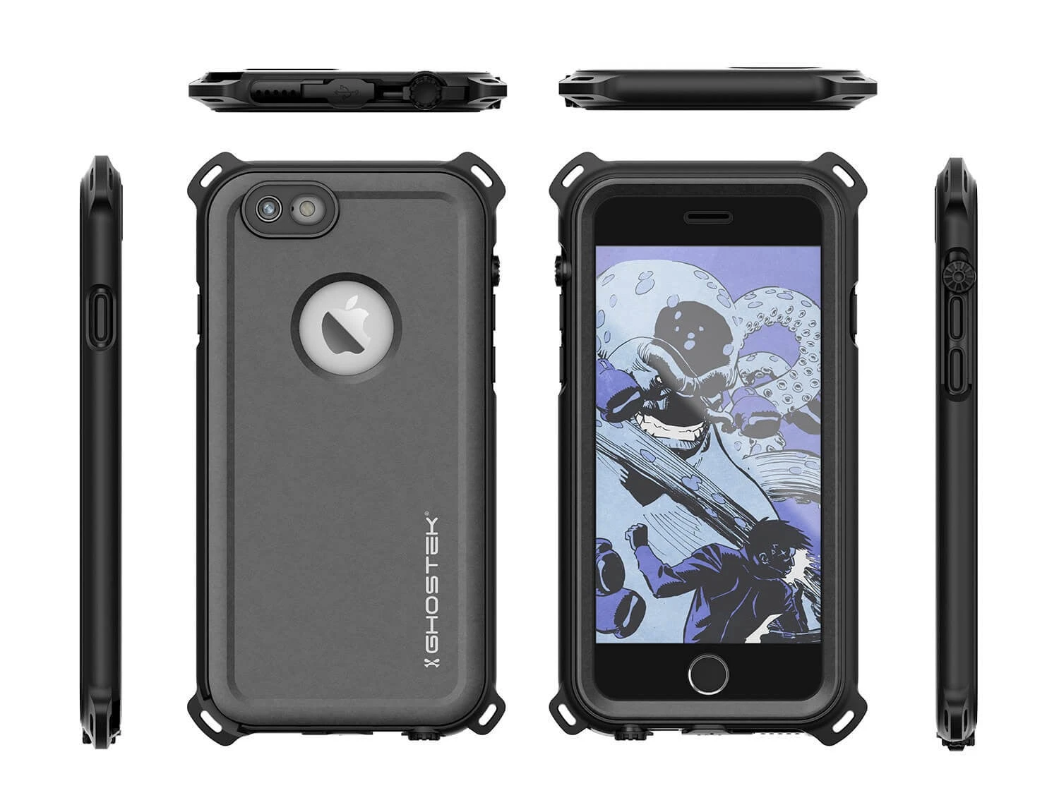 IPhone 6S/6 Waterproof Case, Ghostek® Nautical Black Series| Underwater | Aluminum Frame | Ultra Fit 4 IPhone 6S/6 Waterproof Case, Ghostek® Nautical Black Series| Underwater | Aluminum Frame | Ultra Fit - Image 2