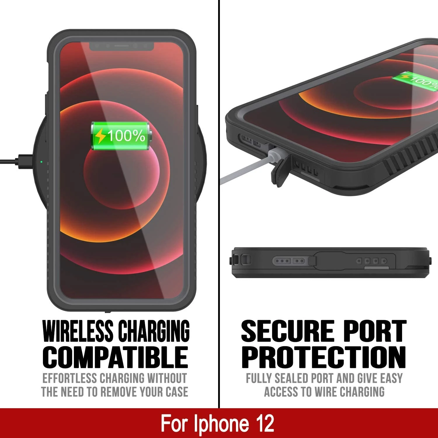 IPhone 12Waterproof Case, Punkcase [Extreme Series] Armor Cover W/ Built In Screen Protector [Pink] - Image 3