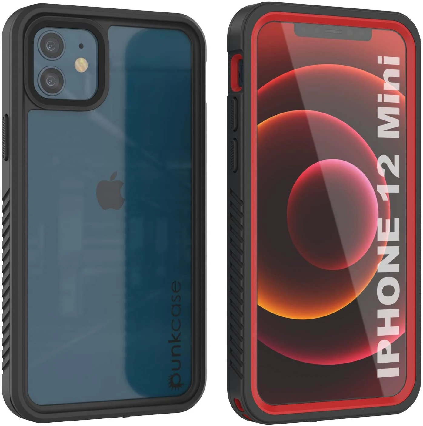 IPhone 12 Mini Waterproof Case, Punkcase [Extreme Series] Armor Cover W/ Built In Screen Protector [Red] - Image 2