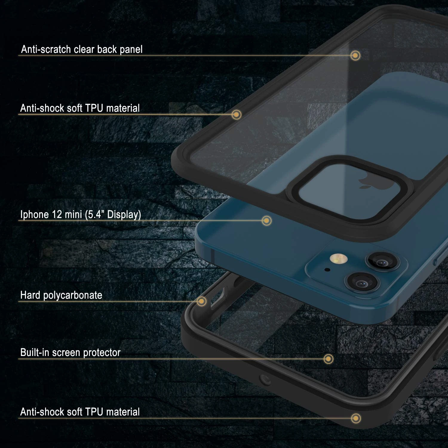 IPhone 12 Mini Waterproof Case, Punkcase [Extreme Series] Armor Cover W/ Built In Screen Protector [Red] - Image 5