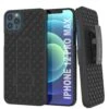 Punkcase IPhone 12 Pro Max Case With Tempered Glass Screen Protector, Holster Belt Clip & Built-In Kickstand [Black] -Phone Vibe Shop iphone 12 pro max case punkcase tempered glass screen protector holster belt clip built in kickstand non slip dual layer two piece hybrid tpu full body protection black 1
