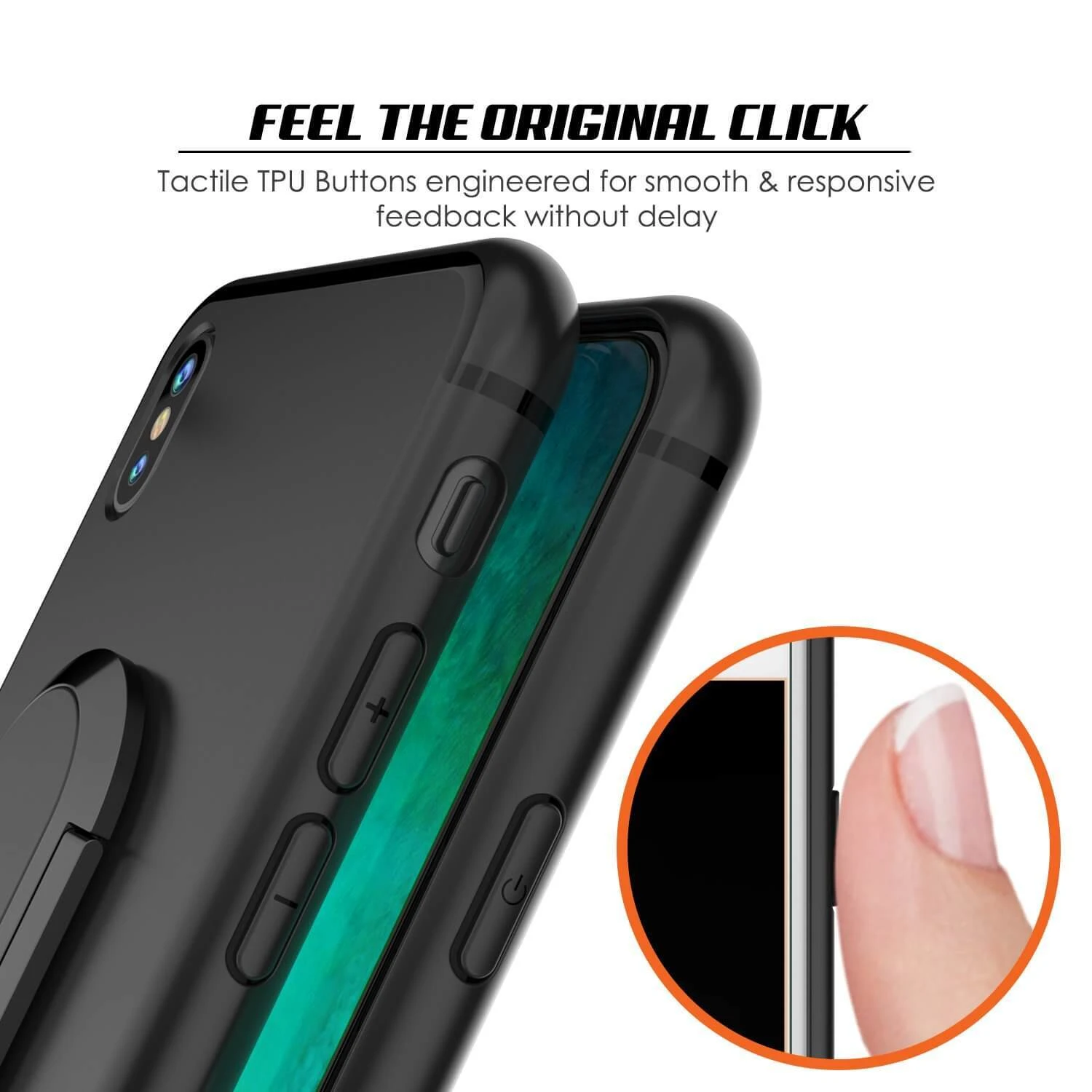 IPhone XS Case, Punkcase Magnetix Protective TPU Cover W/ Kickstand, Tempered Glass Screen Protector [Black] - Image 2