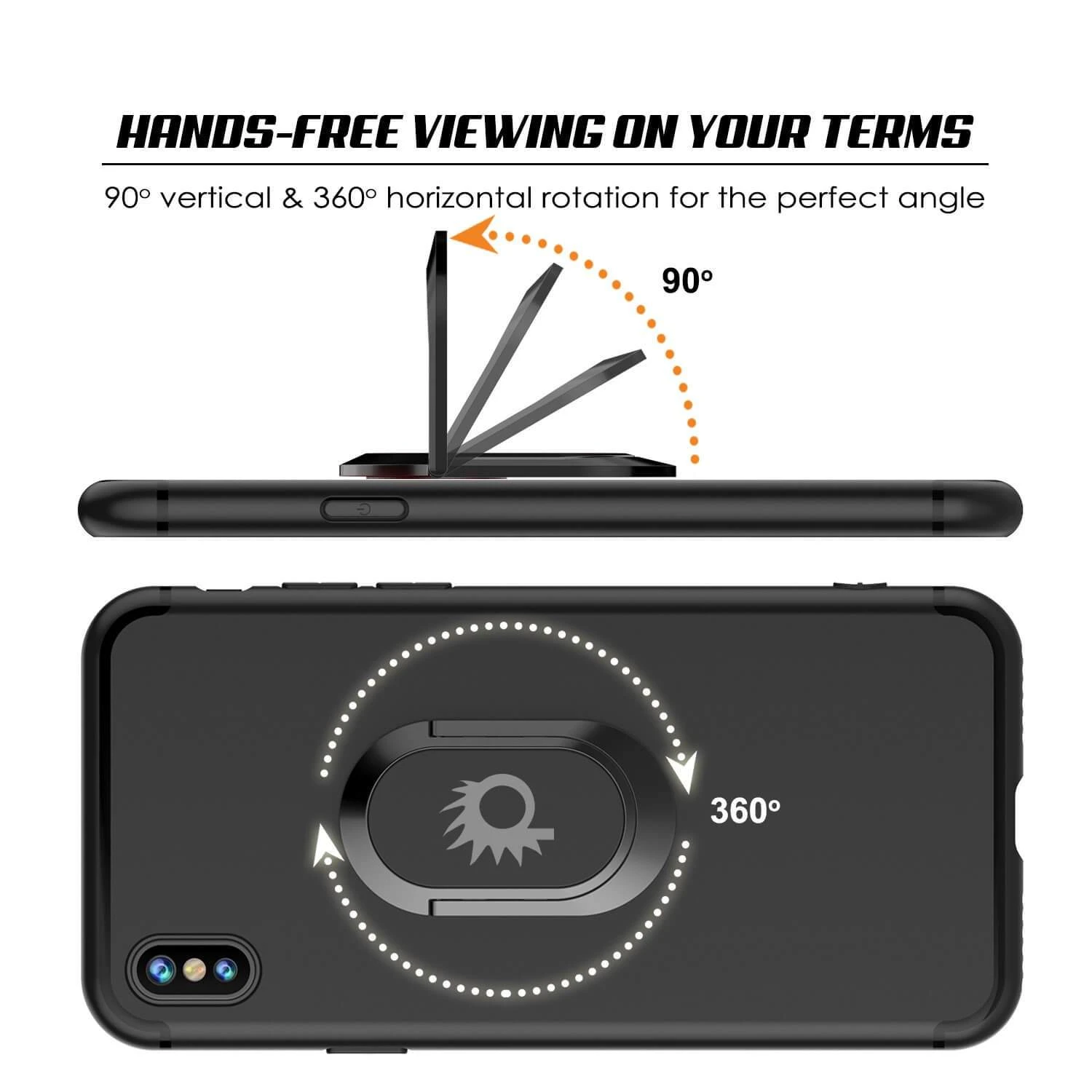 IPhone XS Case, Punkcase Magnetix Protective TPU Cover W/ Kickstand, Tempered Glass Screen Protector [Black] - Image 7