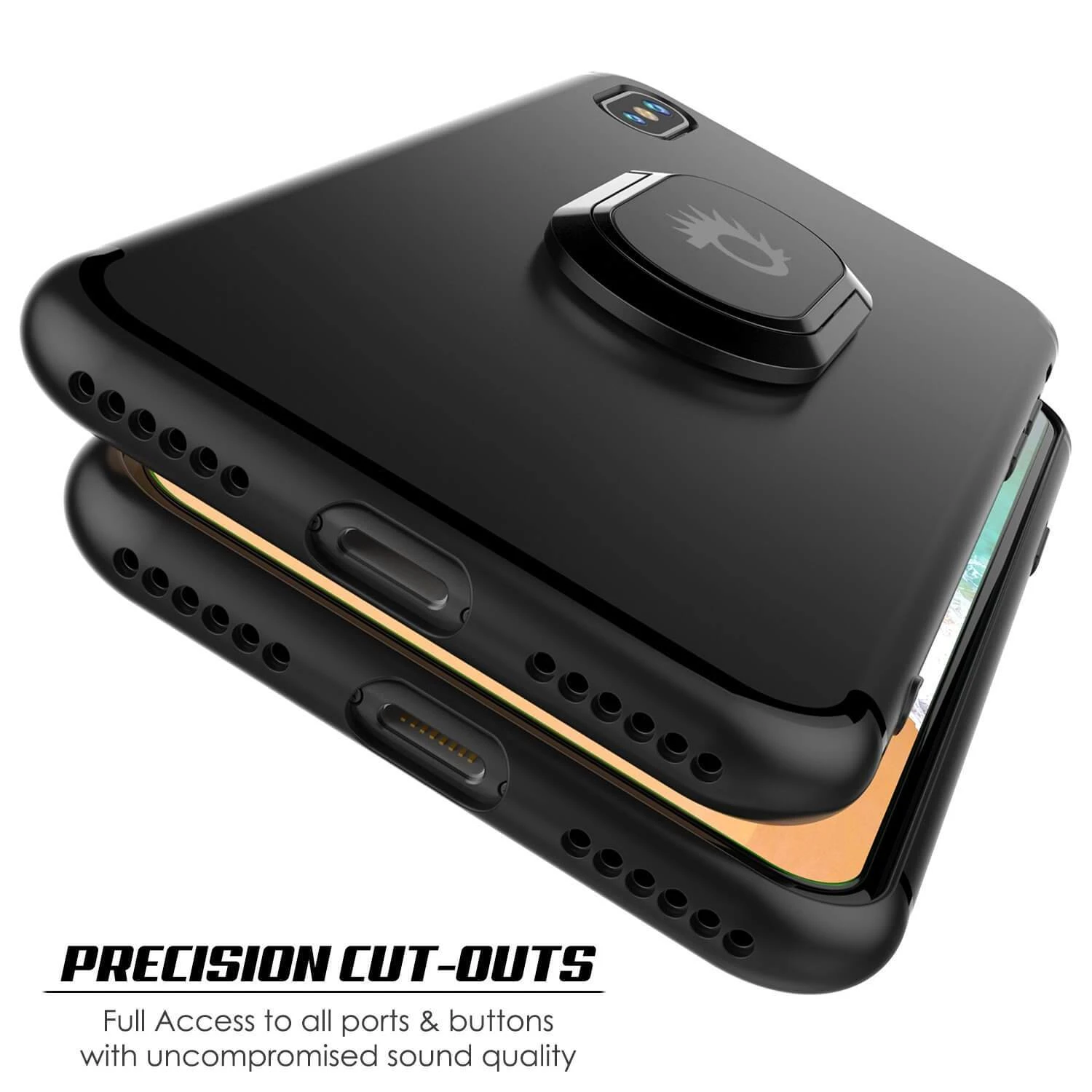 IPhone XS Case, Punkcase Magnetix Protective TPU Cover W/ Kickstand, Tempered Glass Screen Protector [Black] - Image 8