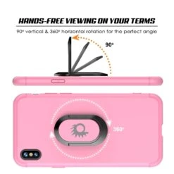 IPhone XS Case, Punkcase Magnetix Protective TPU Cover W/ Kickstand, Tempered Glass Screen Protector [Pink] -Phone Vibe Shop iphone xs case punkcase magnetix protective soft tpu cover w kickstand ring grip holder metal plate for magnetic car phone mount dual layer protection perfect fit plus tempered pink 7