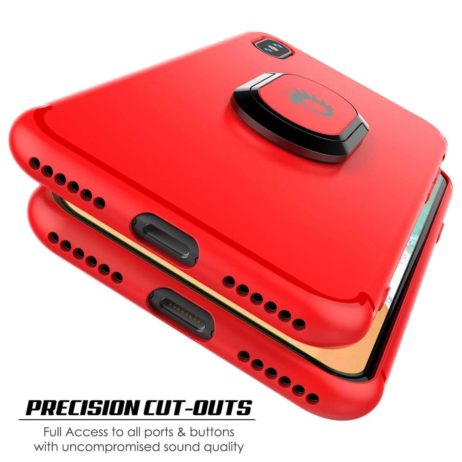 IPhone XS Max Case, Punkcase Magnetix Protective TPU Cover W/ Kickstand, Tempered Glass Screen Protector [Red] - Image 8