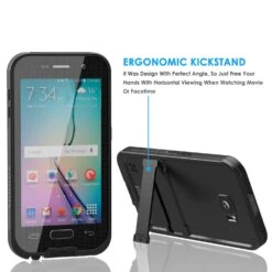 Galaxy S6 Waterproof Case, Punkcase SpikeStar Black Water/Shock/Dirt/Snow Proof | Lifetime Warranty -Phone Vibe Shop kickstand 76663824 d620 4cb0 9d52 14d54f54f5be