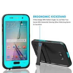 Galaxy S6 Waterproof Case, Punkcase SpikeStar Teal Water/Shock/Dirt/Snow Proof | Lifetime Warranty -Phone Vibe Shop kickstand 91e72133 979c 4628 ac33 7485af4b7362