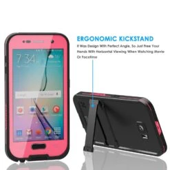 Galaxy S6 Waterproof Case, Punkcase SpikeStar Pink Water/Shock/Dirt/Snow Proof | Lifetime Warranty -Phone Vibe Shop kickstand e35ddcfe cb42 4d40 ac6d a1f2f5a79bde