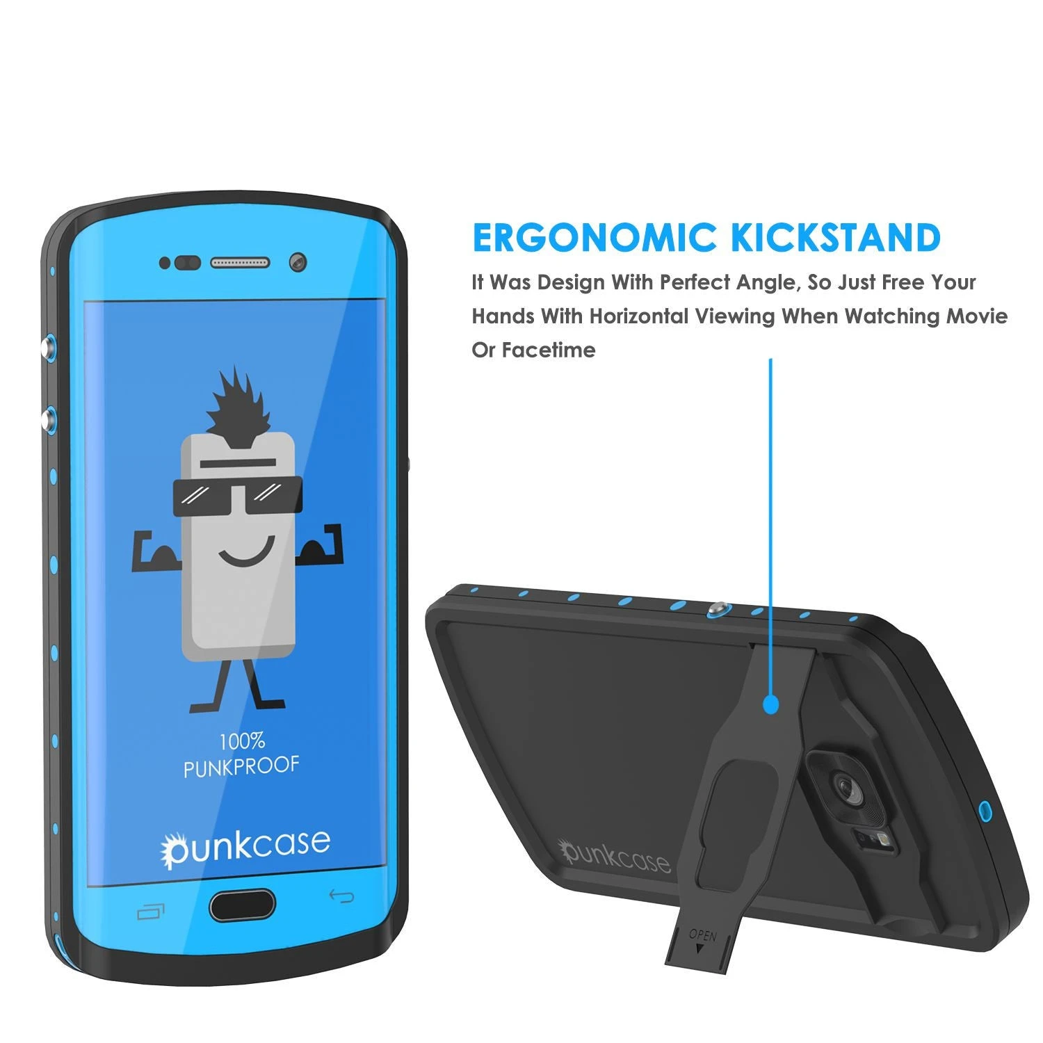 Galaxy S6 EDGE Plus Waterproof Case, Punkcase StudStar Light Blue Series | Lifetime Warranty 7 Galaxy S6 EDGE Plus Waterproof Case, Punkcase StudStar Light Blue Series | Lifetime Warranty - Image 5