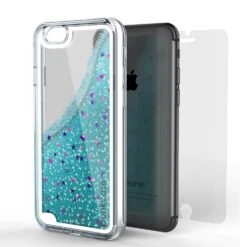 IPhone SE (4.7") Case, PunkCase LIQUID Teal Series, Protective Dual Layer Floating Glitter Cover -Phone Vibe Shop light blue cf7211b5 6e16 4a5b 9ea0 3a101433d360