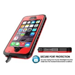 IPhone 5S/5 Waterproof Case, PunkCase StudStar Red Case Water/Shock/Dirt Proof | Lifetime Warranty -Phone Vibe Shop open c56e5ff4 b702 4256 9ef8 5d4ef17773b6
