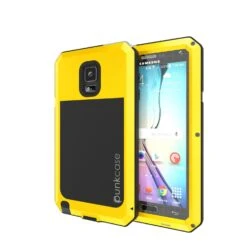 Note 4 Case, Punkcase® METALLIC Series NEON W/ TEMPERED GLASS | Aluminum Frame