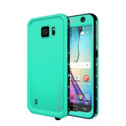 Galaxy S6 Waterproof Case PunkCase StudStar Teal Thin 6.6ft Underwater IP68 Shock/Dirt/Snow Proof