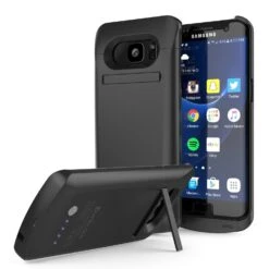 Galaxy S7 EDGE Battery Case, Punkcase 5200mAH Charger Case W/ Screen Protector | Integrated Kickstand & USB Port | IntelSwitch [Black]
