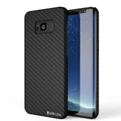 Galaxy S8 Case, PunkCase CarbonShield, Jet Black