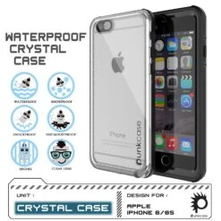 IPhone 6+/6S+ Plus Waterproof Case, PUNKcase CRYSTAL Black W/ Attached Screen Protector | Warranty -Phone Vibe Shop perspektive crystal case iphone 6 9ddc8ded 92ec 4592 9210 d0a575d73be5