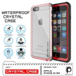 IPhone 6+/6S+ Plus Waterproof Case, PUNKcase CRYSTAL Red W/ Attached Screen Protector | Warranty -Phone Vibe Shop perspektive crystal case iphone 6 c19e2ce3 7d45 496d 839e cf6161e59692